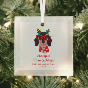 Ornement En Verre Noël Mignonne Drôle Chien de Vacances Décor Arbre