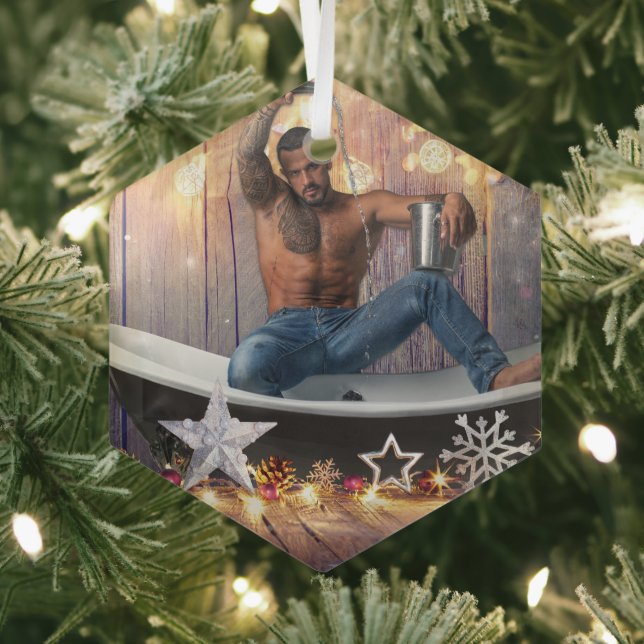 Ornement En Verre Noël SlipperyJoe en or argent étoiles lumières hum (Insitu)