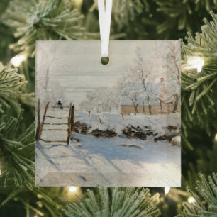 Ornement En Verre Noël Vintage, Claude Monet La Magpie