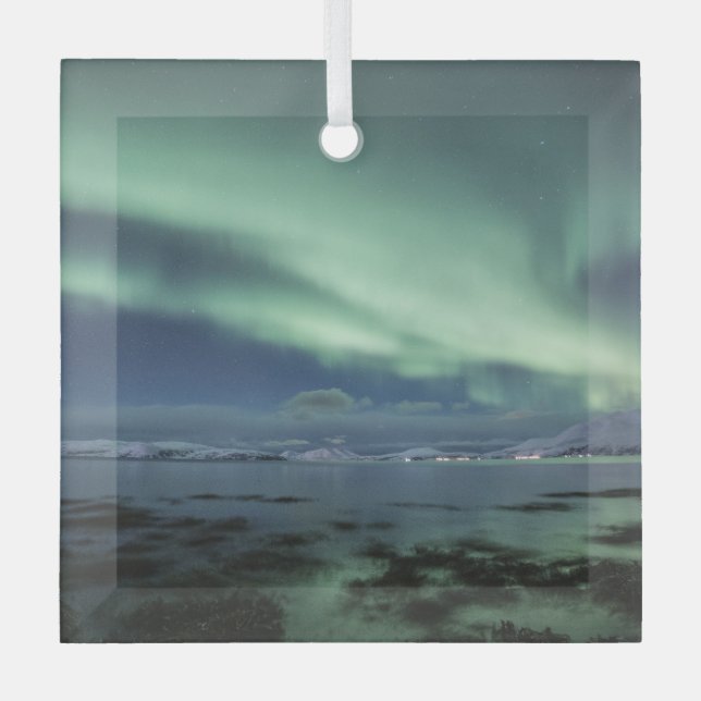 Ornement En Verre Northern Lights Norvège (Recto)