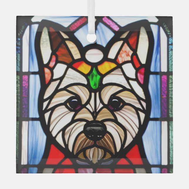 Ornement En Verre Norwich Terrier "Verre tendu" (Recto)