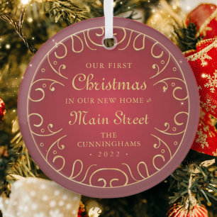 Ornement En Verre Notre premier Noël dans notre nouvelle maison Faux