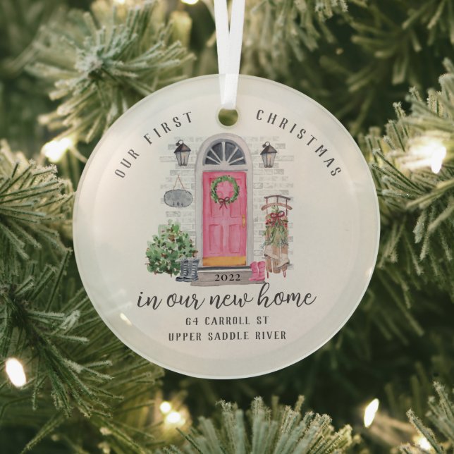 Ornement En Verre Notre première nouvelle maison de Noël (Insitu)