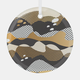 Ornement En Verre Ondes d'or métallique : motif géométrique.