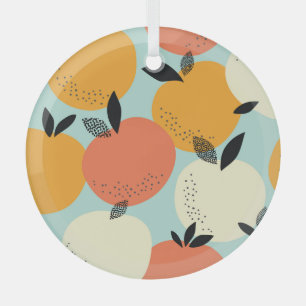 Ornement En Verre Oranges Motif : Conception Vibrante sans fil.