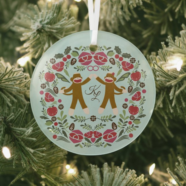 Ornement En Verre Ornament Joie de Singe Sock (Insitu)