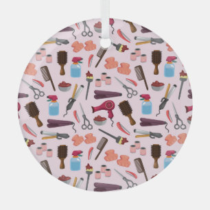 Ornement En Verre Outil De Coiffure, Motif sans couture élégante.