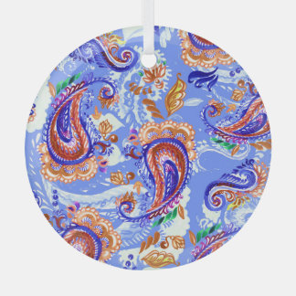 Ornement En Verre Paisley Handcraft : Aquarelle Arrière - plan asiat