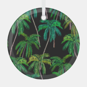 Ornement En Verre Palmiers : Motif d'été acrylique.