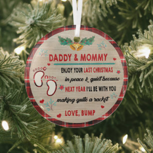 Ornement En Verre Papa & Maman Profite De Ton Dernier Noël