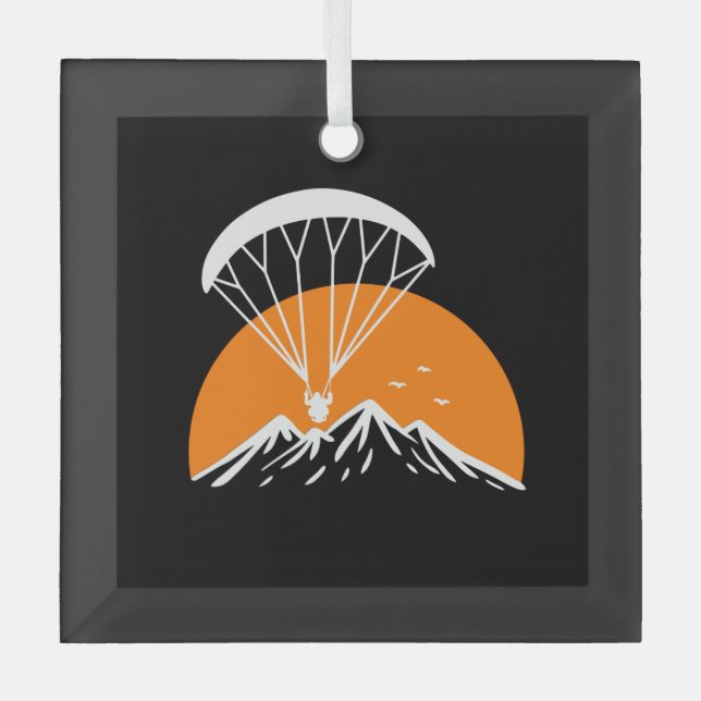 Ornement En Verre Paramotorisation Vintage rétro (Recto)