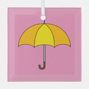 Ornement En Verre Parapluie Jaune