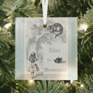 Ornement En Verre Pastel Blue Vintage Alice au pays des merveilles