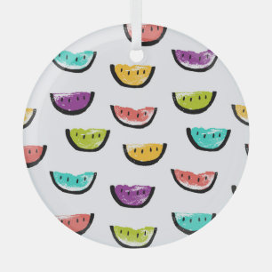 Ornement En Verre pastèques lumineuses : motif sans couture colorée.