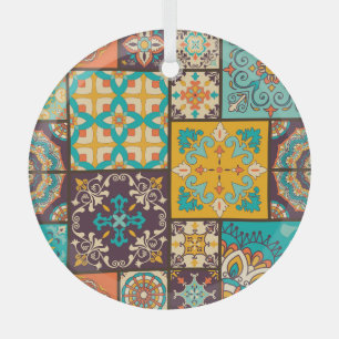 Ornement En Verre Patchwork coloré Tile islamique sans couture