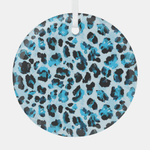 Ornement En Verre Peau de Cheetah léopard : Aquarelle teinture Vinta