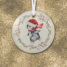 Penguin de patinage sur glace en Wreath d'hiver