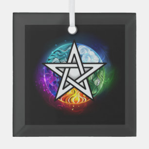 Ornement En Verre pentagramme du Wiccan
