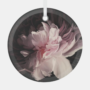 Ornement En Verre Peony Dark Wall : Peony Flower Design