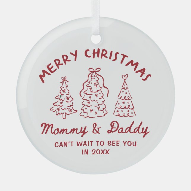 Ornement En Verre Personalized Whimsical Baby Announcement Ornament (Recto)