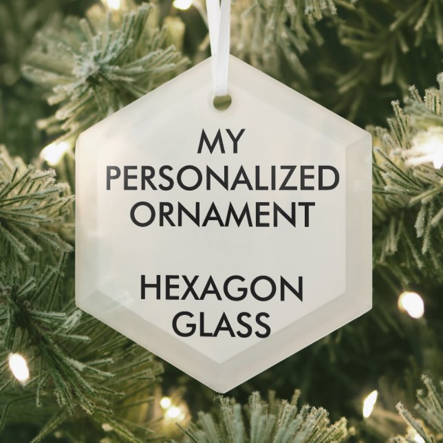 Ornement En Verre Personnalisé 3" HEXAGON GLASS ORNAMENT (Insitu)