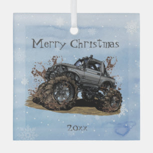 Ornement En Verre Personnaliser Big Monster truck Off Road Adventure