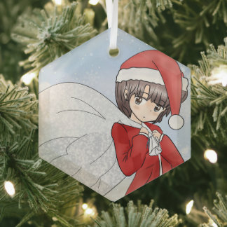 Ornement En Verre Petit Aide de Père Noël