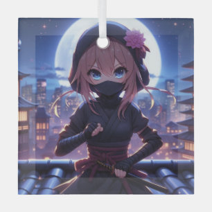 Ornement En Verre Petite fille guerrière ninja