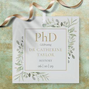 Ornement En Verre Phd Degree Aquarelle Vert Keepsaké