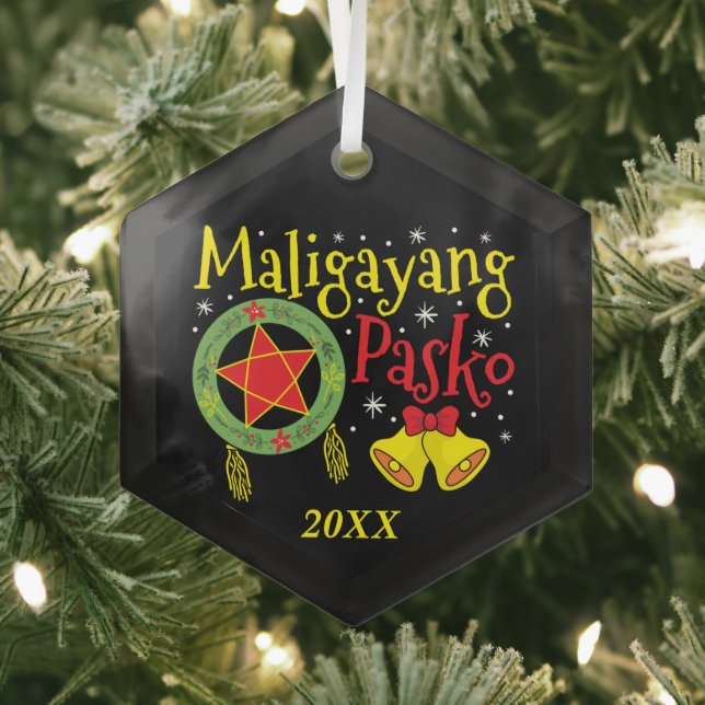 Ornement En Verre Philippines Noël philippin Maligayang Pasko (Insitu)