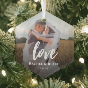 Ornement En Verre Photo classique Elegant Love