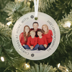 Ornement En Verre Photo de famille moderne Arbre de Noël