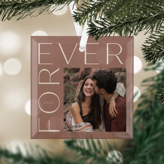 Ornement En Verre Photo et année de Forever Couple (Créateur téléchargé)