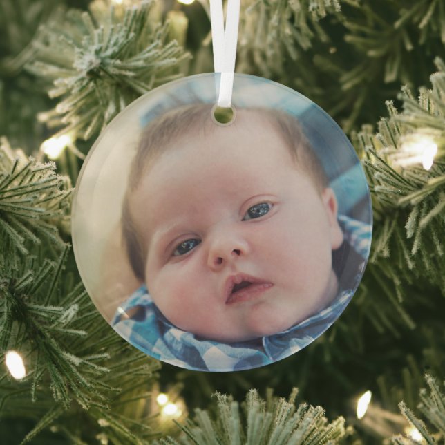 Ornement En Verre Photo personnalisée pour bébé (Insitu)