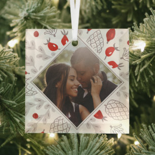 Ornement En Verre Photos de Noël personnalisées en hiver