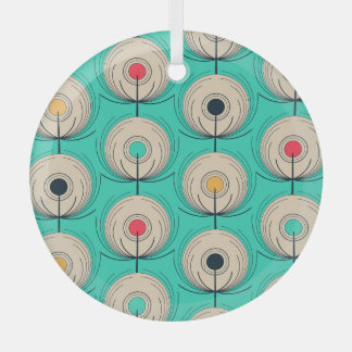 Ornement En Verre Plumes de paon : Imaginaire bleu ivoire.