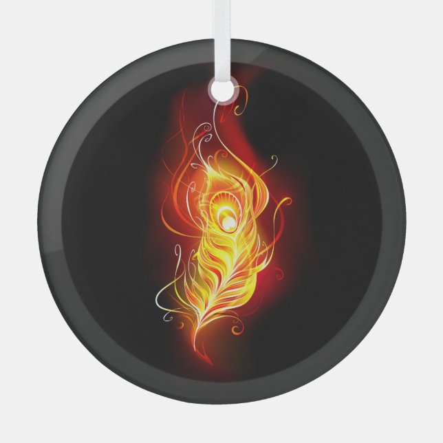 Ornement En Verre Plumes de paquetage de feu (Recto)