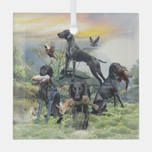 Ornement En Verre Pointeurs noirs allemands