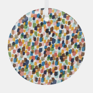 Ornement En Verre Pois : Peinture à main multicolore.