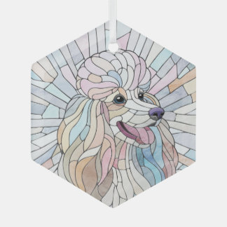 Ornement En Verre Poodle - mosaïque pastel
