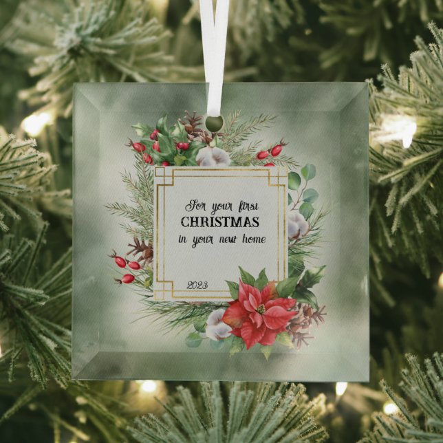 Ornement En Verre Pour Votre Premier Noël Dans Votre Nouvelle Maison (Insitu)
