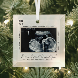 Ornement En Verre Pregnancy Ultrasound Photo Merry Christmas