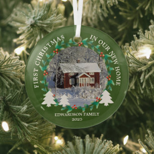 Ornement En Verre Premier Noël dans notre nouvelle maison photo de l