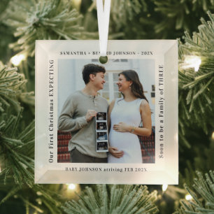 Ornement En Verre Premier Noël en attendant un bébé Annonce de gross