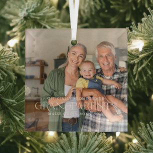 Ornement En Verre Promu aux grands-parents   Année de création de la