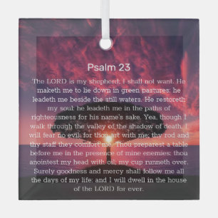 Ornement En Verre Psaume 23 Bible Verse Arbre chrétien