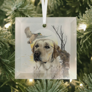 Ornement En Verre Retriever du Labrador 
