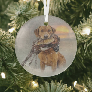 Ornement En Verre Retriever du Labrador 