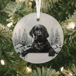 Ornement En Verre Retriever du Labrador 