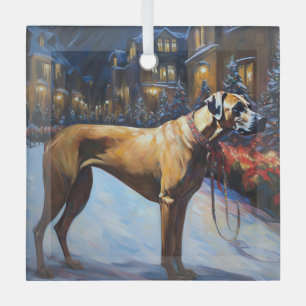 Ornement En Verre Ridgeback rhodésien Saison festive de Noël
